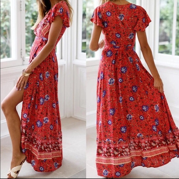 ❌SOLD❌BOHO WRAP DRESS - Picture 5 of 8